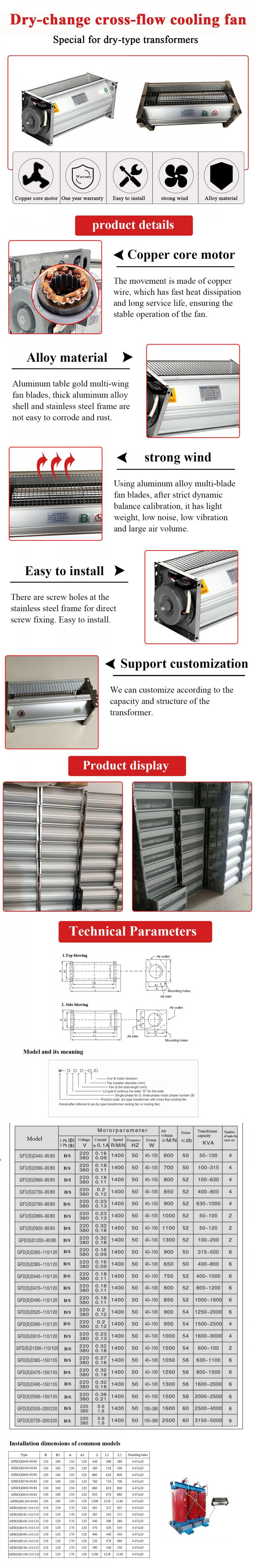 Dry Type Distribution Cooling Fan